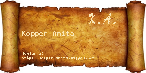 Kopper Anita névjegykártya